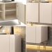 Conjunto 1 Cristaleira 2 Buffets e 1 Mesa de Centro Évora/Saluti/Benvenuto/Cadenza Off White/Castanho G26 - HB Móveis