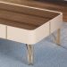 Conjunto 1 Cristaleira 2 Buffets e 1 Mesa de Centro Évora/Saluti/Benvenuto/Cadenza Off White/Castanho G26 - HB Móveis