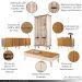 Conjunto 1 Cristaleira 2 Buffets e 1 Mesa de Centro Évora/Saluti/Benvenuto/Cadenza Off White/Cinamomo G26 - HB Móveis