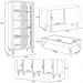 Conjunto 1 Cristaleira 2 Buffets e 1 Mesa de Centro Évora/Saluti/Benvenuto/Cadenza Off White/Cinamomo G26 - HB Móveis