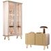 Conjunto 1 Cristaleira e 1 Buffet Decorativo Évora/Benvenuto Off White/Champagne G26 - HB Móveis