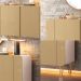 Conjunto 1 Cristaleira e 1 Buffet Decorativo Évora/Benvenuto Off White/Champagne G26 - HB Móveis