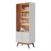 Conjunto 1 Cristaleira e 1 Buffet Decorativo Sala de Jantar Sancho pés em madeira Off White G73 - Gran Belo