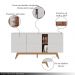 Conjunto 1 Cristaleira e 1 Buffet Decorativo Sala de Jantar Sancho pés em madeira Off White G73 - Gran Belo