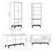 Conjunto 1 Cristaleira e 1 Buffet Decorativo Sala de Jantar Sancho pés em madeira Off White G73 - Gran Belo