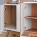 Conjunto 1 Cristaleira e 1 Buffet Decorativo Sala de Jantar Sancho pés em madeira Off White G73 - Gran Belo