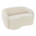 Conjunto 1 Sofá Living 160cm e 1 Poltrona Decorativa Sala de Estar Íbis Encosto Fixo Bouclê Off White G33 - Gran Belo