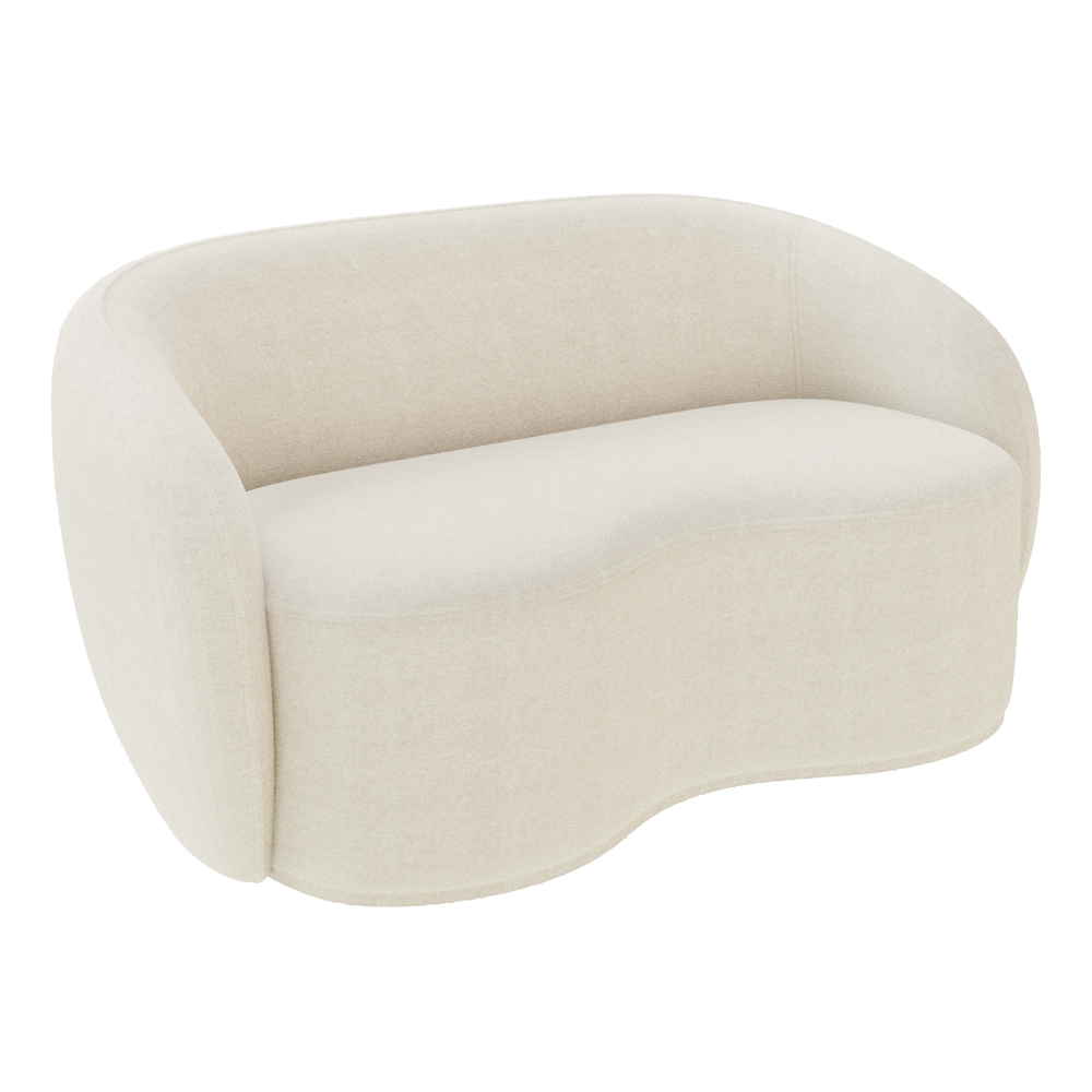 Conjunto 1 Sofá Living 160cm e 1 Poltrona Decorativa Sala de Estar Íbis Encosto Fixo Bouclê Off White G33 - Gran Belo
