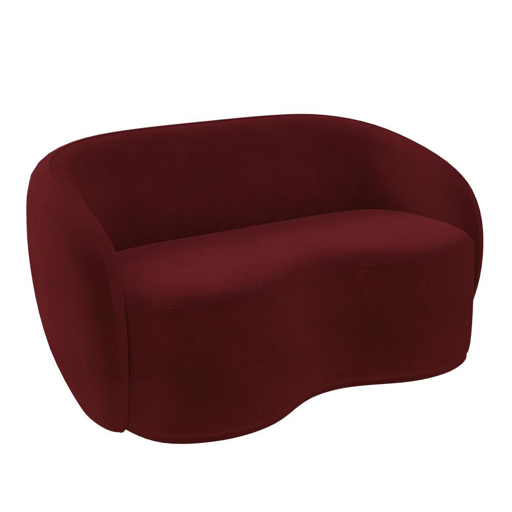 Conjunto 1 Sofá Living 160cm e 1 Poltrona Decorativa Sala de Estar Íbis Encosto Fixo Veludo Bordô G33 - Gran Belo
