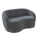 Conjunto 1 Sofá Living 160cm e 1 Poltrona Decorativa Sala de Estar Íbis Encosto Fixo Veludo Grafite G33 - Gran Belo