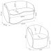 Conjunto 1 Sofá Living 160cm e 1 Poltrona Decorativa Sala de Estar Íbis Encosto Fixo Veludo Preto G33 - Gran Belo