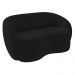 Conjunto 1 Sofá Living 160cm e 1 Poltrona Decorativa Sala de Estar Íbis Encosto Fixo Veludo Preto G33 - Gran Belo