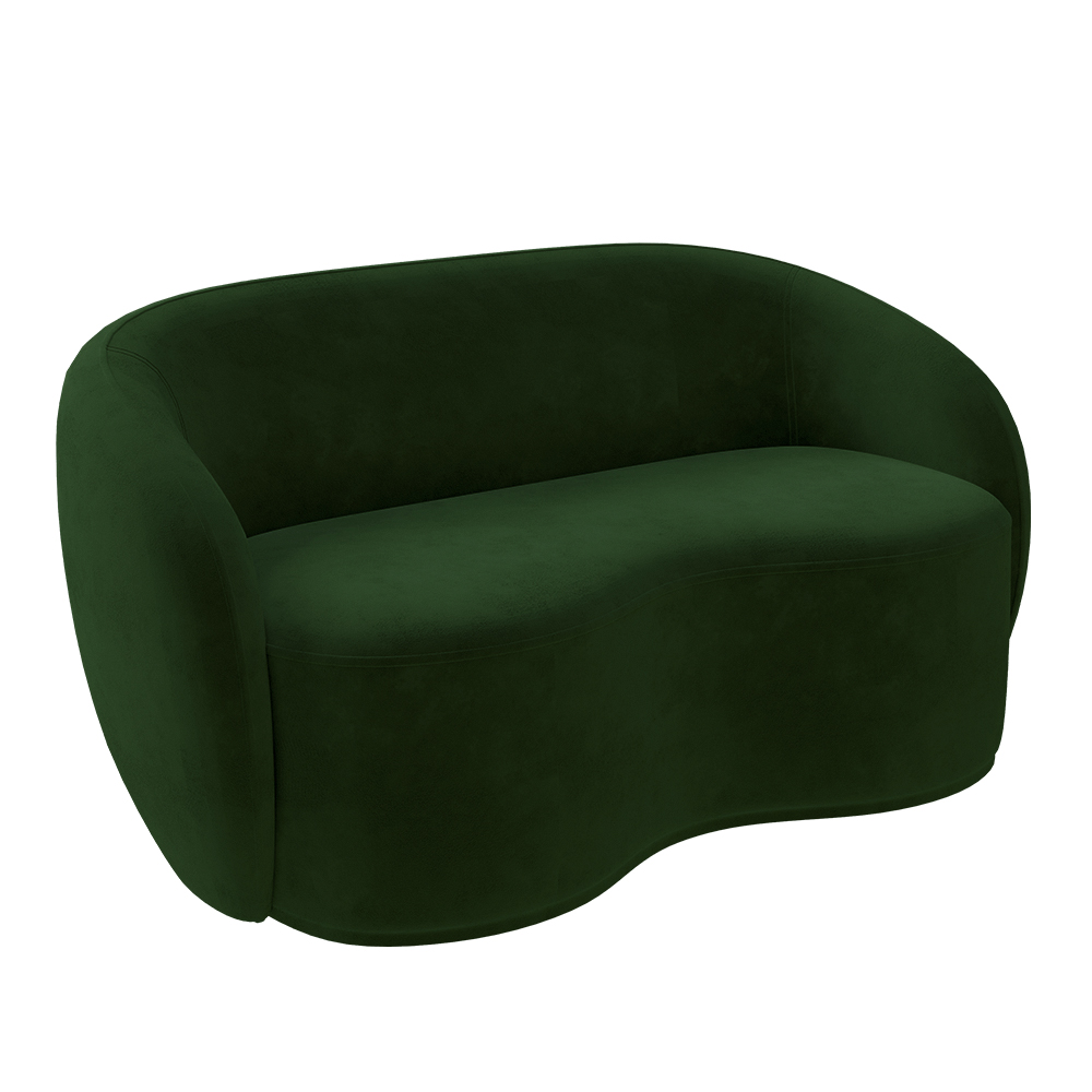 Conjunto 1 Sofá Living 160cm e 1 Poltrona Decorativa Sala de Estar Íbis Encosto Fixo Veludo Verde G33 - Gran Belo