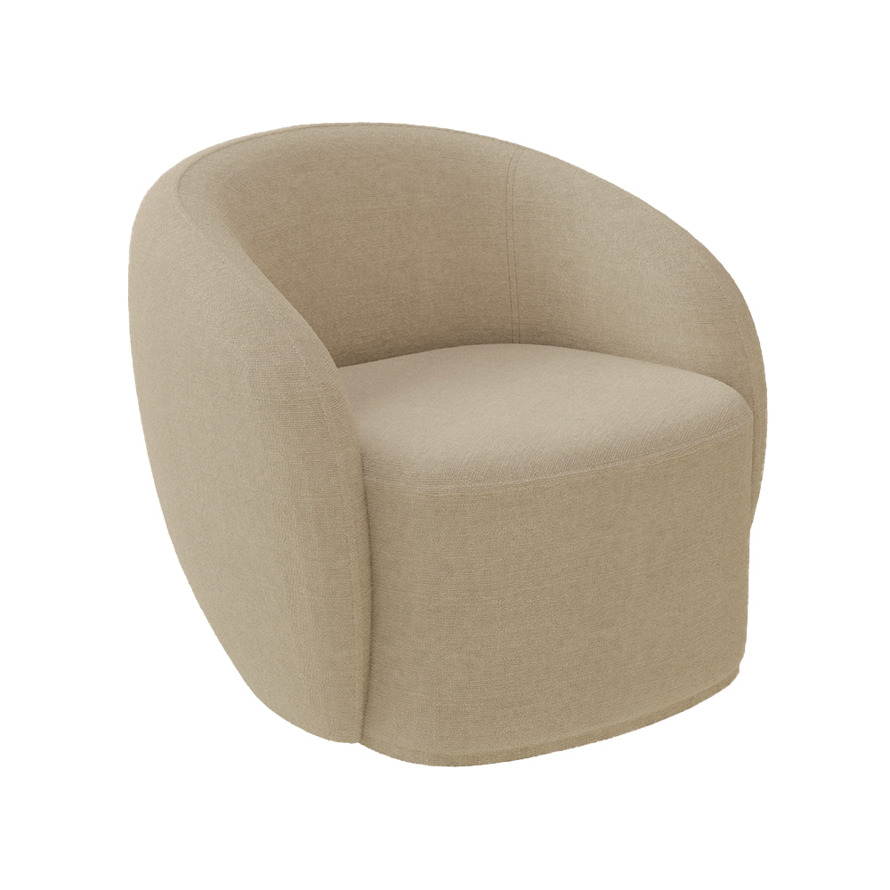 Conjunto 1 Sofá Living 180cm e 1 Poltrona Decorativa Sala de Estar Íbis Encosto Fixo Bouclê  Bege G33 - Gran Belo