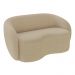 Conjunto 1 Sofá Living 180cm e 1 Poltrona Decorativa Sala de Estar Íbis Encosto Fixo Bouclê  Bege G33 - Gran Belo