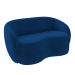 Conjunto 1 Sofá Living 180cm e 1 Poltrona Decorativa Sala de Estar Íbis Encosto Fixo Veludo Azul  Marinho G33 - Gran Belo