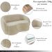 Conjunto 1 Sofá Living 180cm e 1 Poltrona Decorativa Sala de Estar Íbis Encosto Fixo Veludo Bege G33 - Gran Belo