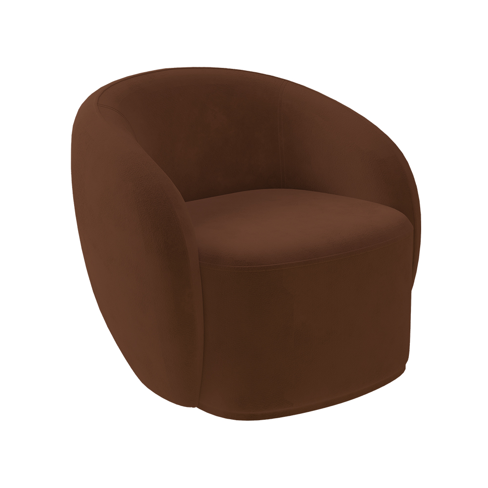 Conjunto 1 Sofá Living 180cm e 1 Poltrona Decorativa Sala de Estar Íbis Encosto Fixo Veludo Marrom G33 - Gran Belo