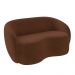 Conjunto 1 Sofá Living 180cm e 1 Poltrona Decorativa Sala de Estar Íbis Encosto Fixo Veludo Marrom G33 - Gran Belo