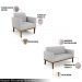 Conjunto 2 Poltronas e 1 Namoradeira Decorativa Isabella Pés Fixo em Madeira Castanho Linho Cinza G19 - Gran Belo
