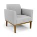 Conjunto 2 Poltronas e 1 Namoradeira Decorativa Isabella Pés Fixo em Madeira Castanho Linho Cinza G19 - Gran Belo