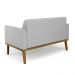 Conjunto 2 Poltronas e 1 Namoradeira Decorativa Isabella Pés Fixo em Madeira Castanho Linho Cinza G19 - Gran Belo