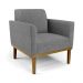 Conjunto 2 Poltronas e 1 Namoradeira Decorativa Isabella Pés Fixo em Madeira Castanho Linho Cinza Mesclado G19 - Gran Belo
