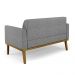 Conjunto 2 Poltronas e 1 Namoradeira Decorativa Isabella Pés Fixo em Madeira Castanho Linho Cinza Mesclado G19 - Gran Belo