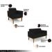 Conjunto 2 Poltronas e 1 Namoradeira Decorativa Isabella Pés Fixo em Madeira Castanho Linho Preto G19 - Gran Belo