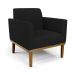 Conjunto 2 Poltronas e 1 Namoradeira Decorativa Isabella Pés Fixo em Madeira Castanho Linho Preto G19 - Gran Belo