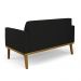 Conjunto 2 Poltronas e 1 Namoradeira Decorativa Isabella Pés Fixo em Madeira Castanho Linho Preto G19 - Gran Belo