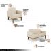 Conjunto 2 Poltronas e 1 Namoradeira Decorativa Isabella Pés Fixo em Madeira Castanho PU Bege G19 - Gran Belo