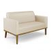 Conjunto 2 Poltronas e 1 Namoradeira Decorativa Isabella Pés Fixo em Madeira Castanho PU Bege G19 - Gran Belo