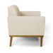 Conjunto 2 Poltronas e 1 Namoradeira Decorativa Isabella Pés Fixo em Madeira Castanho PU Bege G19 - Gran Belo