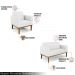 Conjunto 2 Poltronas e 1 Namoradeira Decorativa Isabella Pés Fixo em Madeira Castanho PU Branco G19 - Gran Belo