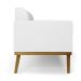 Conjunto 2 Poltronas e 1 Namoradeira Decorativa Isabella Pés Fixo em Madeira Castanho PU Branco G19 - Gran Belo