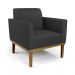 Conjunto 2 Poltronas e 1 Namoradeira Decorativa Isabella Pés Fixo em Madeira Castanho PU Preto G19 - Gran Belo