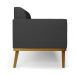 Conjunto 2 Poltronas e 1 Namoradeira Decorativa Isabella Pés Fixo em Madeira Castanho PU Preto G19 - Gran Belo