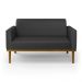 Conjunto 2 Poltronas e 1 Namoradeira Decorativa Isabella Pés Fixo em Madeira Castanho PU Preto G19 - Gran Belo