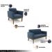 Conjunto 2 Poltronas e 1 Namoradeira Decorativa Isabella Pés Fixo em Madeira Castanho Suede Azul Marinho G19 - Gran Belo