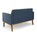 Conjunto 2 Poltronas e 1 Namoradeira Decorativa Isabella Pés Fixo em Madeira Castanho Suede Azul Marinho G19 - Gran Belo