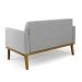 Conjunto 2 Poltronas e 1 Namoradeira Decorativa Isabella Pés Fixo em Madeira Castanho Suede Cinza G19 - Gran Belo