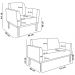 Conjunto 2 Poltronas e 1 Namoradeira Decorativa Isabella Pés Fixo em Madeira Castanho Suede Nude G19 - Gran Belo