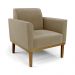 Conjunto 2 Poltronas e 1 Namoradeira Decorativa Isabella Pés Fixo em Madeira Castanho Suede Nude G19 - Gran Belo