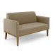 Conjunto 2 Poltronas e 1 Namoradeira Decorativa Isabella Pés Fixo em Madeira Castanho Suede Nude G19 - Gran Belo