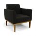 Conjunto 2 Poltronas e 1 Namoradeira Decorativa Isabella Pés Fixo em Madeira Castanho Suede Preto G19 - Gran Belo
