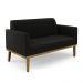 Conjunto 2 Poltronas e 1 Namoradeira Decorativa Isabella Pés Fixo em Madeira Castanho Suede Preto G19 - Gran Belo