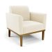 Conjunto 2 Poltronas e 1 Namoradeira Decorativa Isabella Pés Fixo em Madeira Castanho Veludo Bege G19 - Gran Belo
