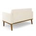 Conjunto 2 Poltronas e 1 Namoradeira Decorativa Isabella Pés Fixo em Madeira Castanho Veludo Bege G19 - Gran Belo