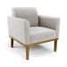 Conjunto 2 Poltronas e 1 Namoradeira Decorativa Isabella Pés Fixo em Madeira Castanho Veludo Cinza G19 - Gran Belo